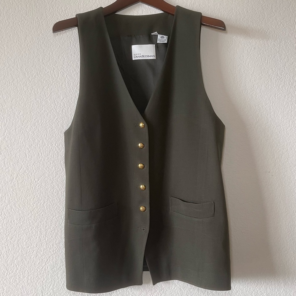 Vintage Dana Buchman Vneck Women’s Button Down Vest